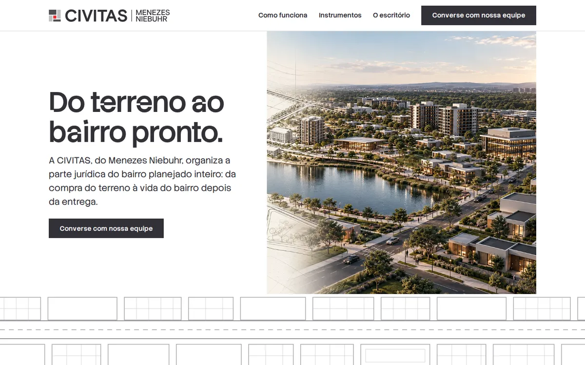 Rota Planta: a primeira tela do site no computador