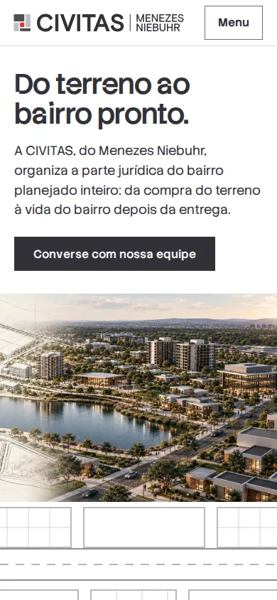 Rota Planta: a primeira tela do site no celular
